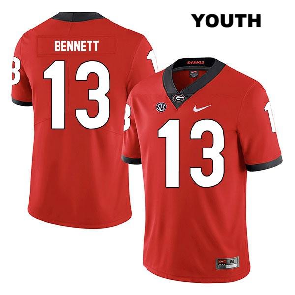 Georgia Bulldogs Youth Stetson Bennett #13 NCAA Legend Authentic Red Nike Stitched College Football Jersey AHX8356AT
